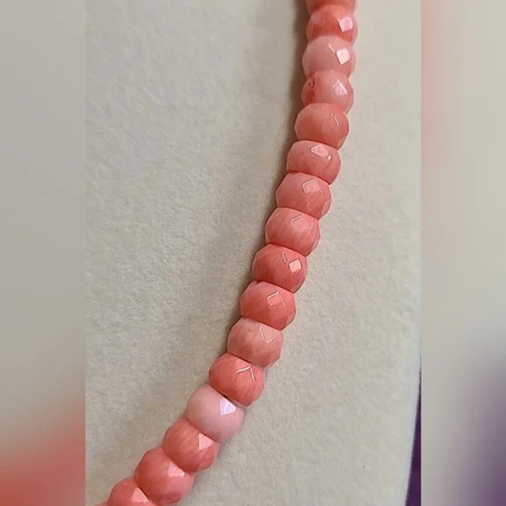 RARE Pink Coral necklace by Jay King with sterling silver closure - Picture 2 of 5